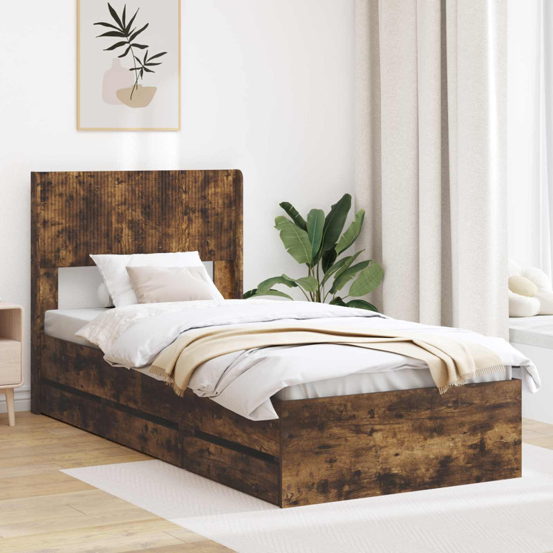 Bed, Small Single (2'6), Smoked Oak
