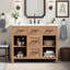 Meuble-lavabo 36 po avec lavabo SMC, 2 tiroirs, tablettes réglables, tablette ouverte, pieds en bois massif