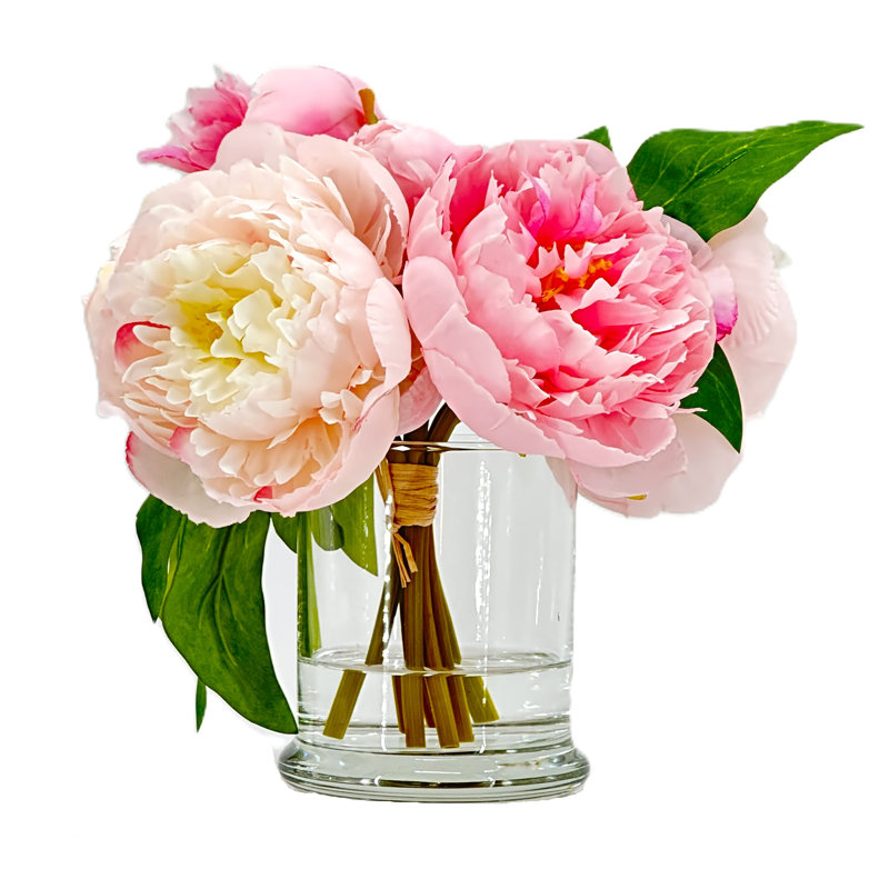 Arrangement floral de pivoines, centre de table artificiel artificiel, Rose