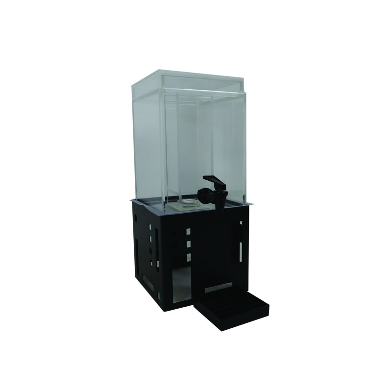 Distributeur de boissons carré avec chambre à glace, H 17,75 po x l 7,5 po x P 9,5 po, Noir