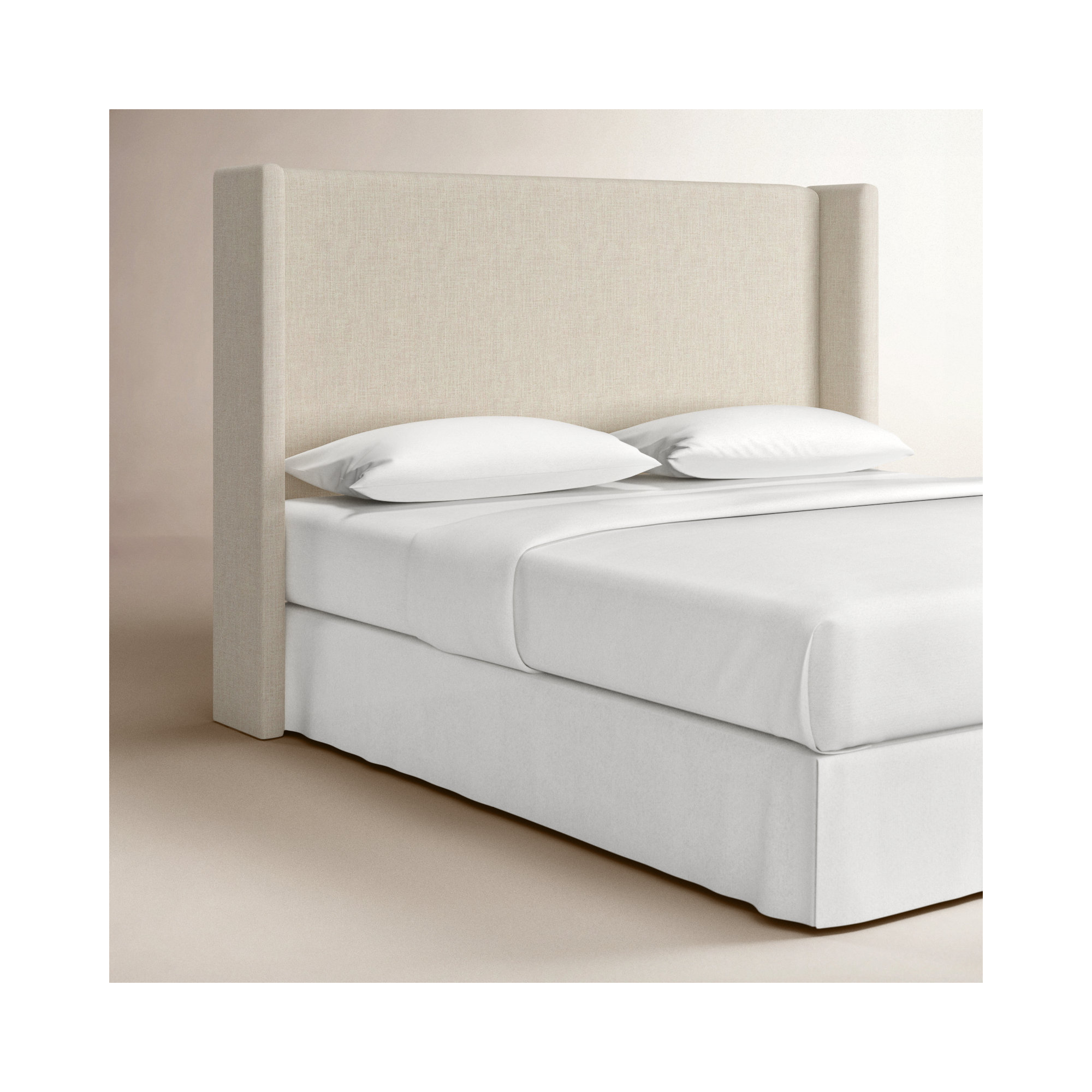 Bellfield Upholstered Headboard, King, Classic Talc Linen