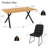 Costner 63" Modern Oak Dining Table Set For Small Spaces, 7-Piece Set With Rectangular Table & 6 Padded Leather Chairs, Compact, Sturdy & Easy To Assemble-123027138-123027137