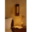 Lampe murale élégante avec corps en bois et capuchon en travertin, finition beige et noyer | 8,3 po x 2,6 po x 8,7 po | Douille E14, 40 W maximum | Idéal pour la décoration de salon et de chambre à coucher, solution d'éclairage élégante et fonctionnelle-1480308818