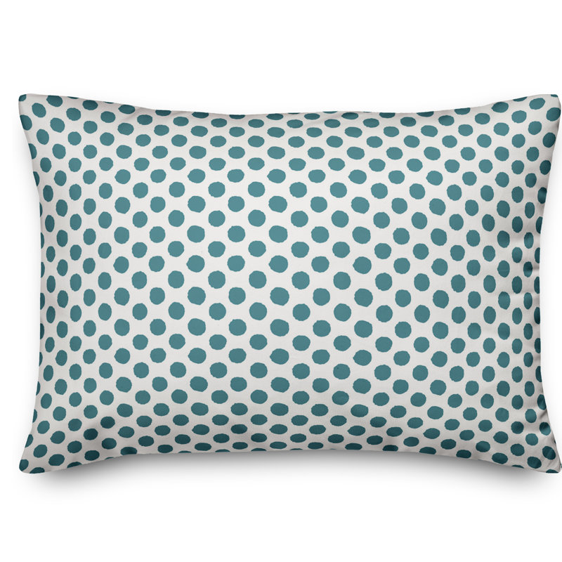 Polka Dots Reversible Throw Pillow, Green