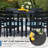 9 Pieces Outdoor Dining Set For 8, 60" Black Metal Round Outdoor Dining Table And 8 Black Metal Stackable Patio Chairs With Arm, Patio Table And Chairs Set For Lawn Garden Backyard-124236836-124236837