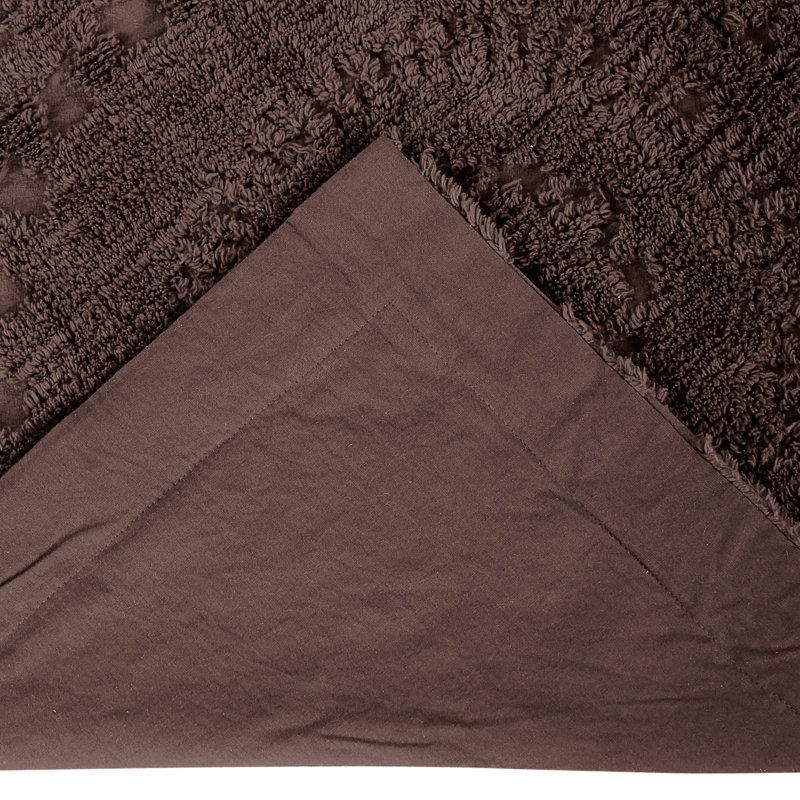 Taie décorative très grande taille en chenille touffetée 100% coton Rio, conception en médaillon, housse de coussin décorative douce et respirante, certifié OEKO-TEX, lavable à la machine, toutes saisons, 20 po x 36 po, chocolat