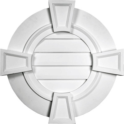 Round Gable Vent with Keystones, Functional