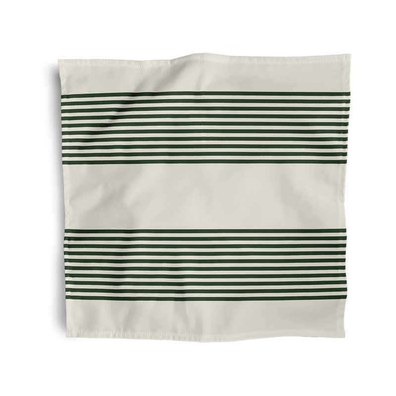 Verlene Polyester Striped Square Napkin, Green