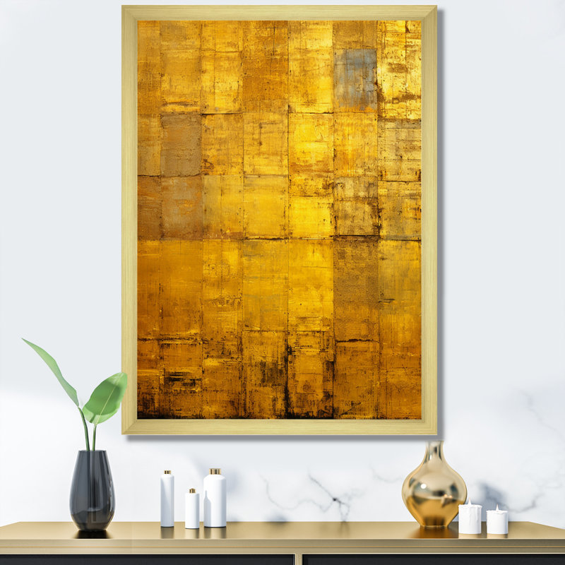Ancienne opulence rétro or abstrait I - peinture abstraite, impressions d'art mural, H 40 po x l 30 po x P 1,5 po