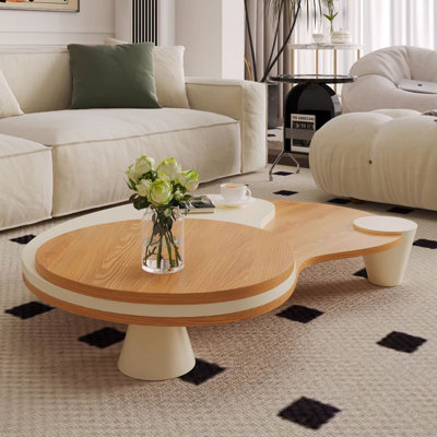 Cream style log style shaped end table