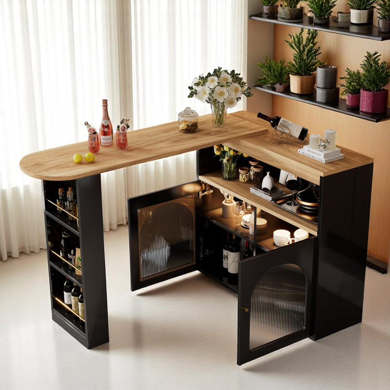 138cm Bar Cabinet, Black