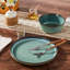 vancasso 4 Piece Blue Ceramic Dinner Plates Set,Kiln-Fired Plates-2009649437