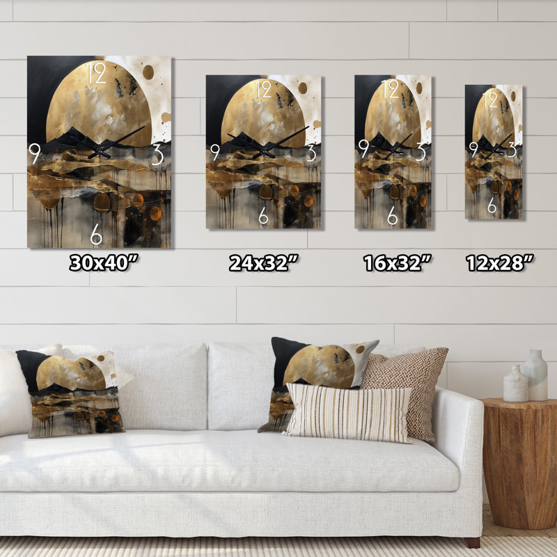 Exploration de la lune évolutive III - Horloges murales modernes, H 28 po x l 12 po x P 1 po