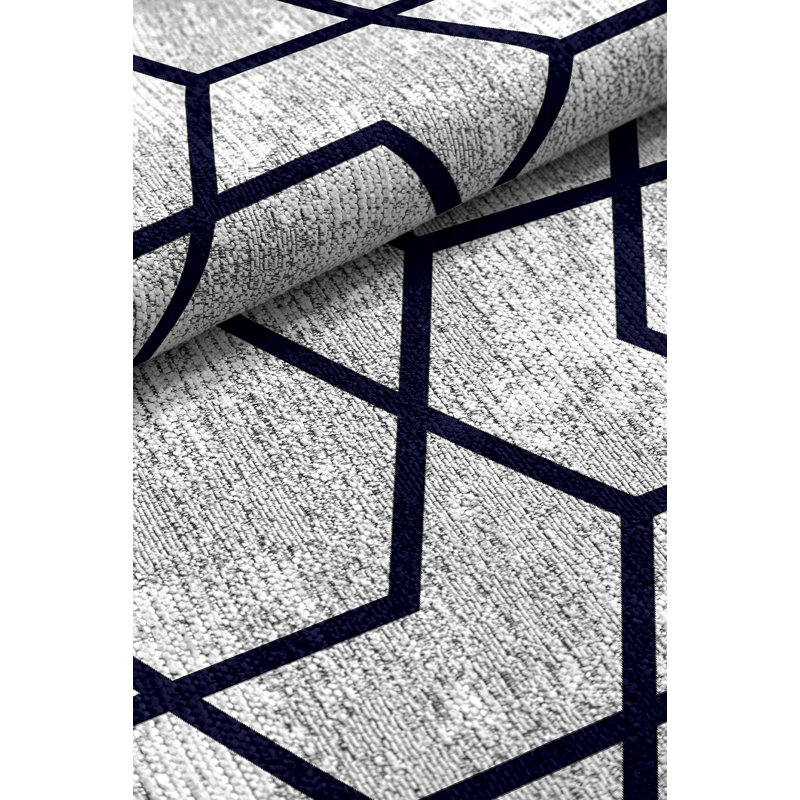 Adler Machine Woven Grey Indoor Rug, Rectangle 160 x 230cm