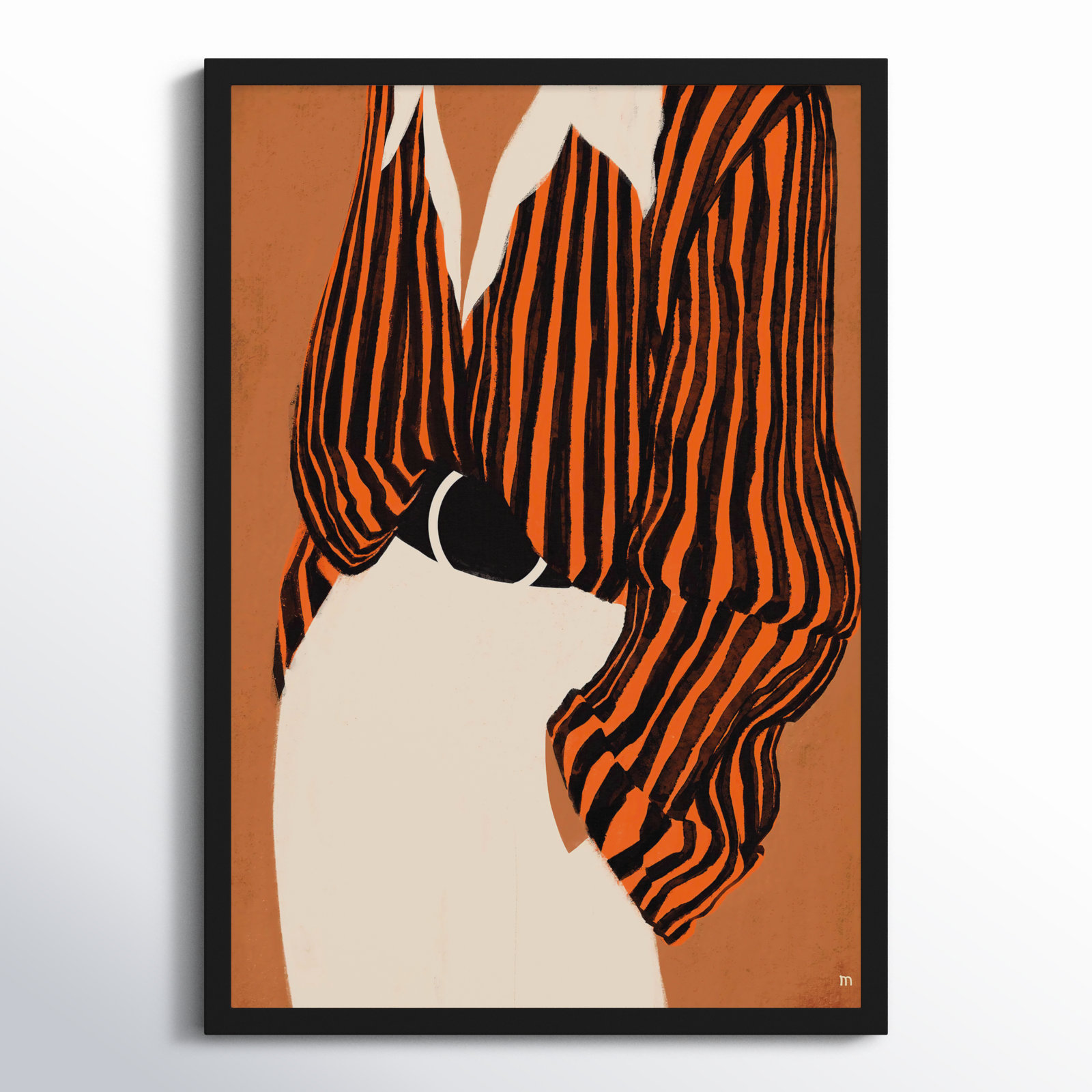 Lumberton "The Striped Shirt" Print, 30" H x 21" W x 1.25" D, Black Framed