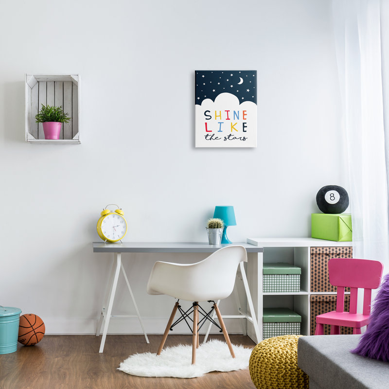 Shine Like The Stars - Art textuel, H 20 po x l 16 po, Toile tendue