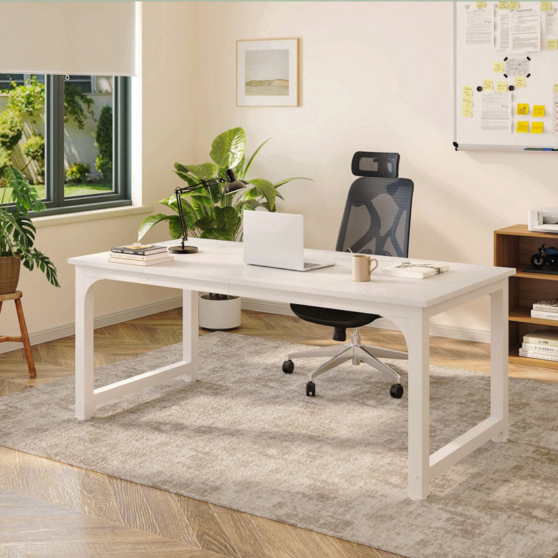 Waltman Desk, White, 29.52" H x 62.99" W x 31.49" D