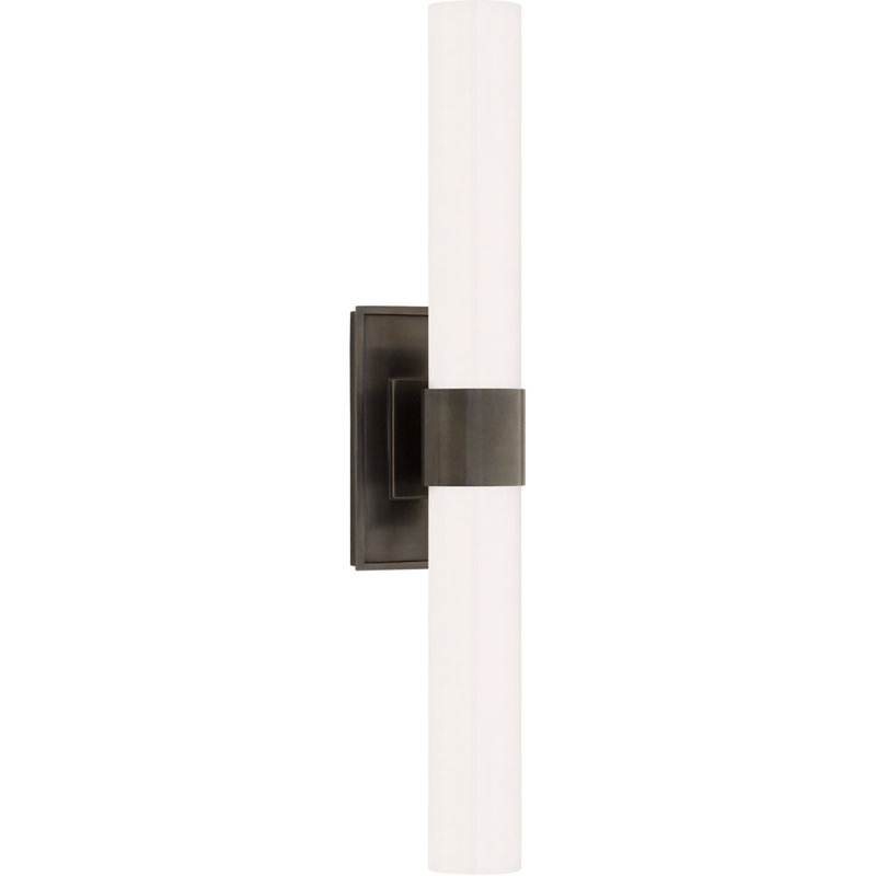 Ian K. Fowler Presidio Petite Double Sconce, White, Bronze