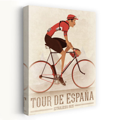«Tour De Espaapa Cyclist», art mural rétro