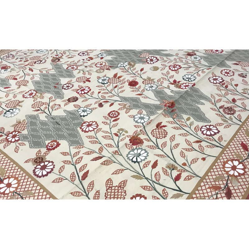 Aubusson Renaissance Wool Floral Area Rug