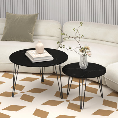 Ensemble de 2 tables basses rondes gigognes