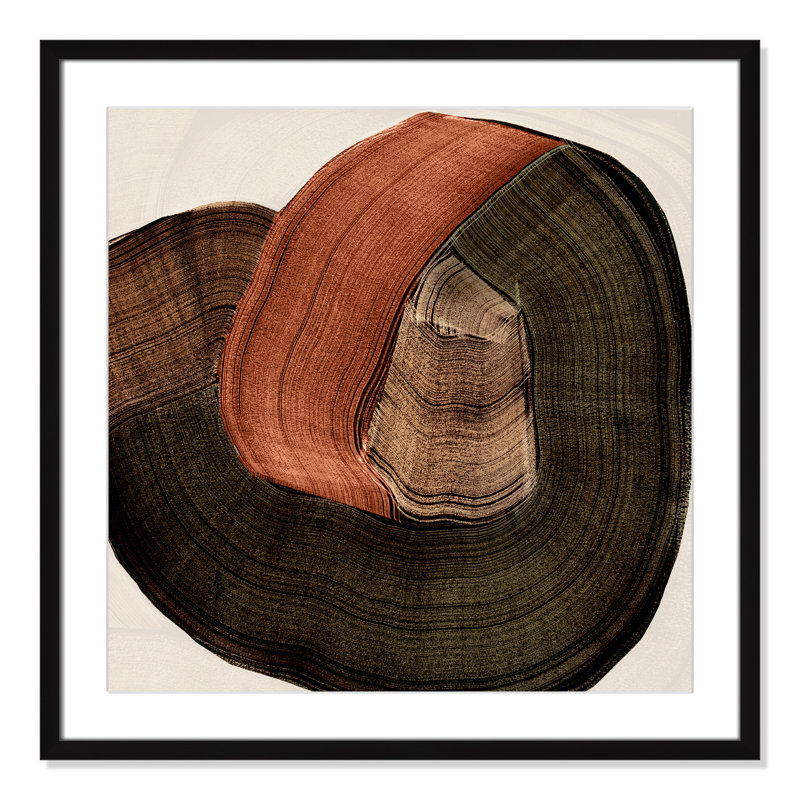 «Folded Earth II» par , L 27,5 po x H 27,5 po, Imprimé mat, Noir satiné