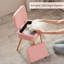 Tabouret de coiffeuse rembourré en polaire Teddy avec rangement et dossier pliant-932446980