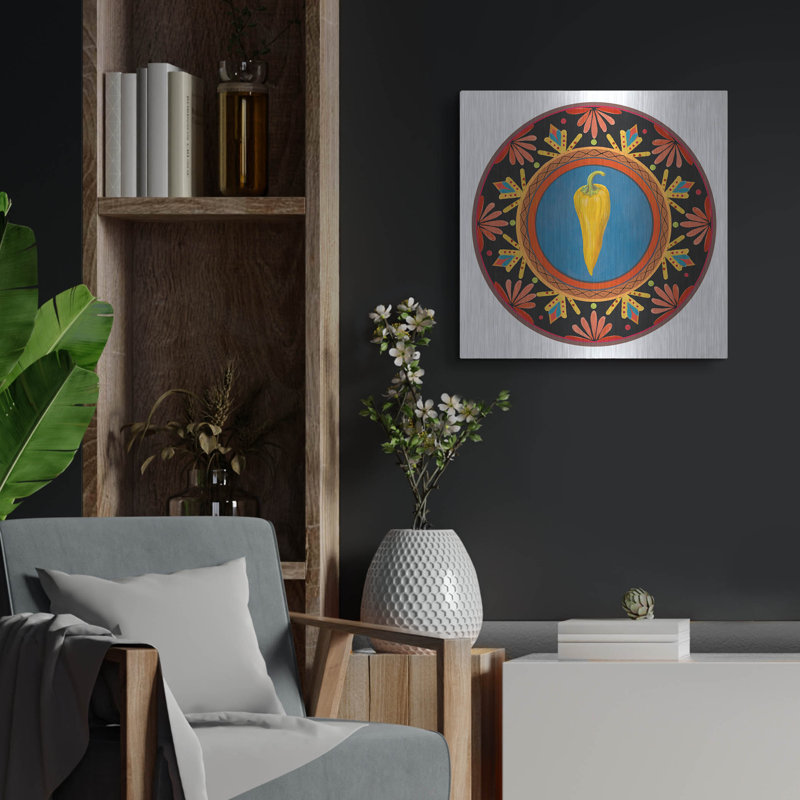 Winston Porter «Talavera Tex-mex 3» par Art Licensing Studio, art mural en métal, H 24 po x l 24 po