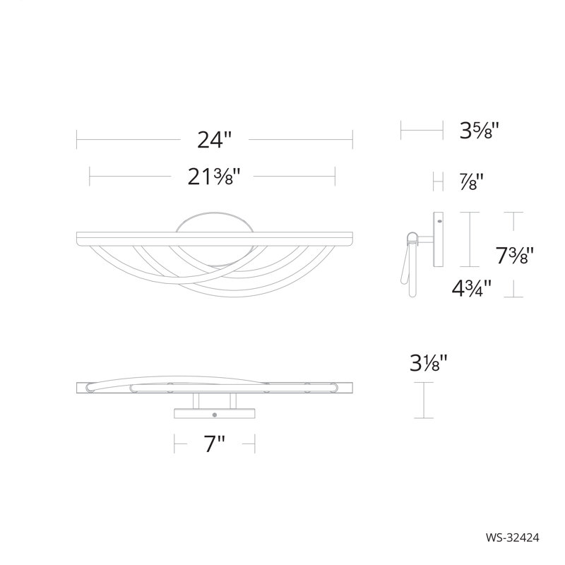 Swoop LED Bath Vanity & Wall Light, Brushed Nickel