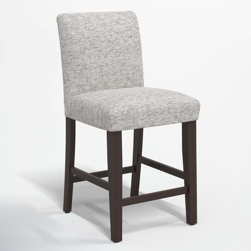 Hadrien Bar & Counter Stool, Counter Stool (26" Seat Height), Milsap Spray Sustain® Tweed, Black Wood