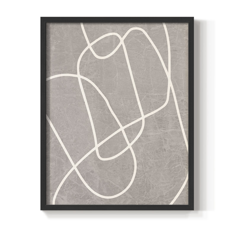 Fissures II, reproduction encadrée - bois massif, H 10 po x l 8 po, Noir
