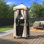 Mercury Row® 35.5'' W Water Resistant Towel Valet with Wheels in Dark Brown/Sand