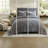 Premium Faux Fur Bedding Sets, Gray Comforter With Hypoallergenic Fill