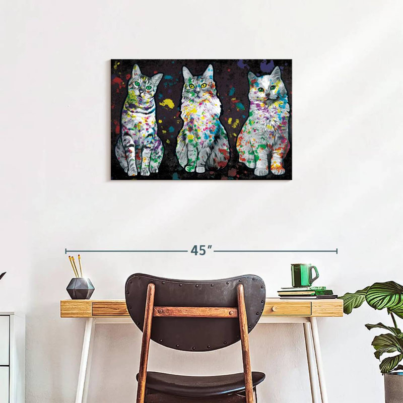 Peinture pour chat Brampt Curious Cats, H 20 po x l 30 po