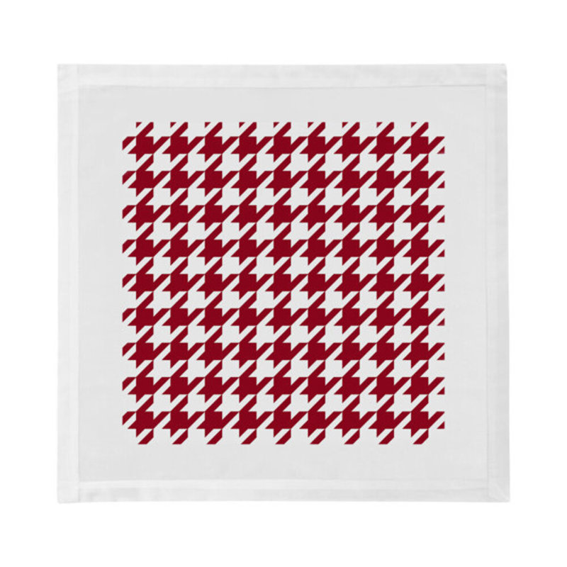 Houndstooth Cotton Blend Square Napkins, Red White