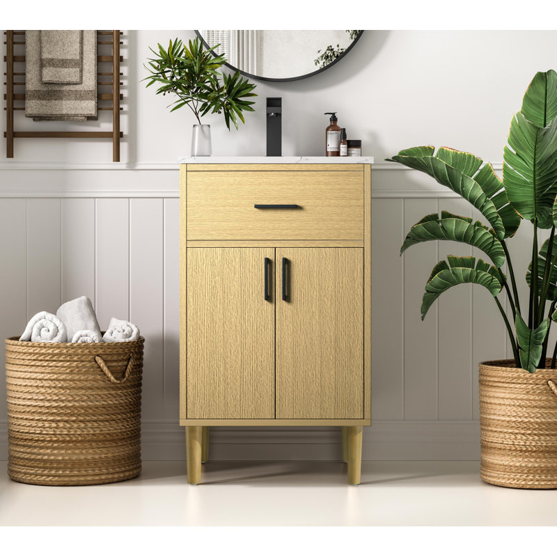 Meuble-lavabo simple 20 po Chandler, Brun miel