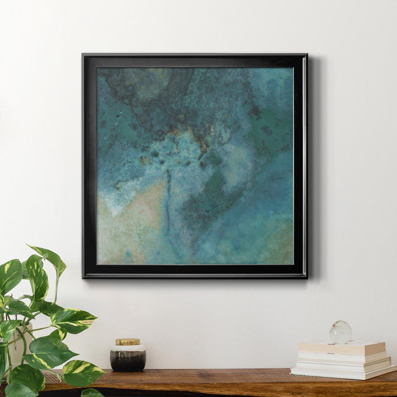 Azur IV - Peinture sur toile encadrée, H 34,5 po x l 34,5 po x P 1,5 po, Noir