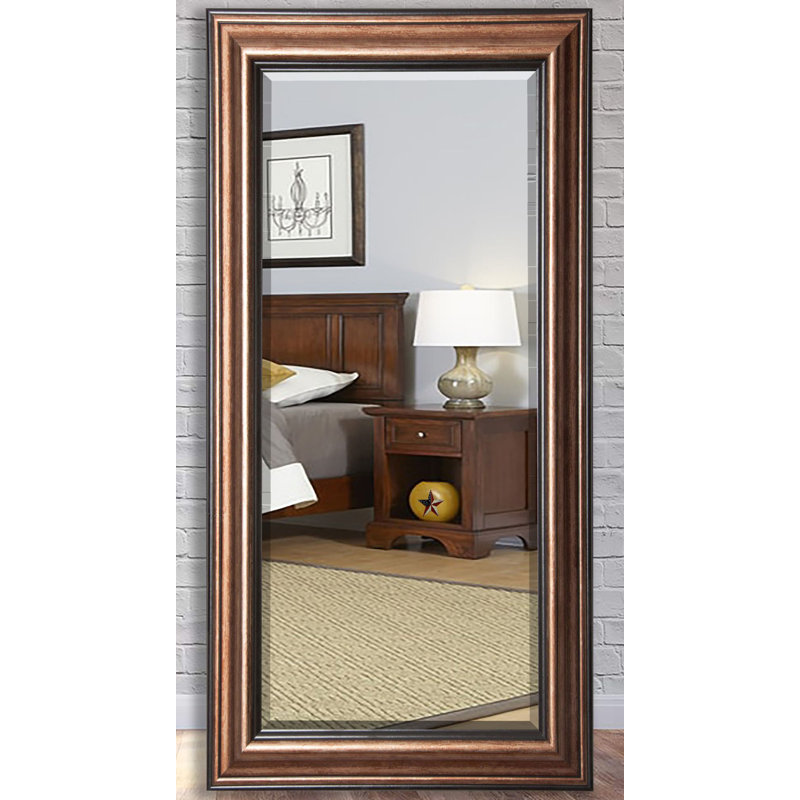 Miroir biseauté pleine grandeur traditionnel, H 71 po x l 31 po, Bronze du Canyon