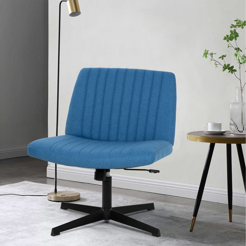 Chaise de bureau sans accoudoirs Criss, Bleu