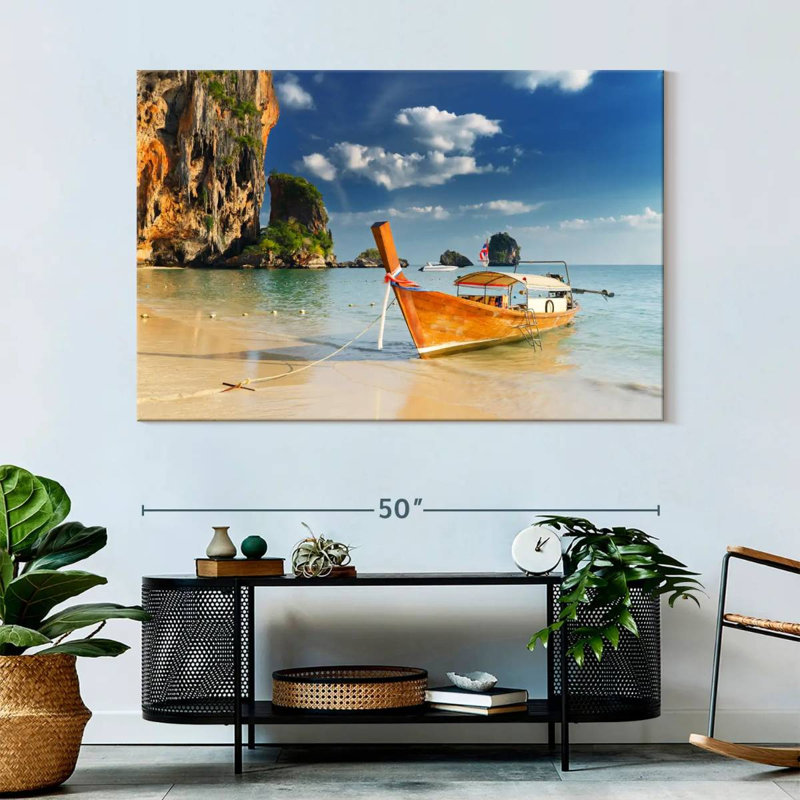 Mehar Boat At Railay Beach, 34" H x 51" W