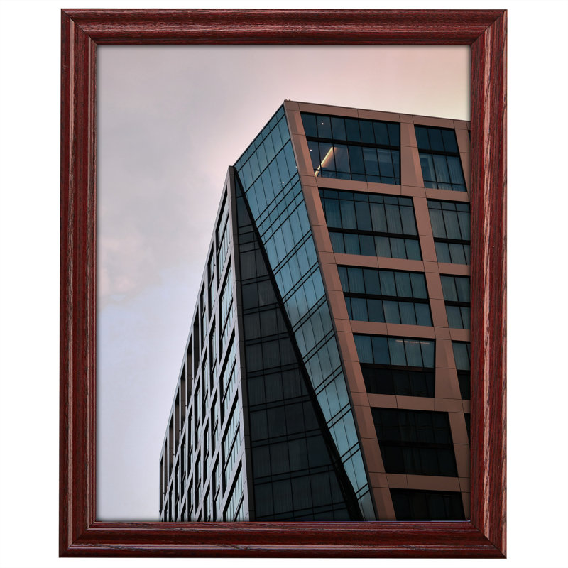 Cadre photo simple en bois biseauté, L 4 po x H 10 po, Cerise foncée