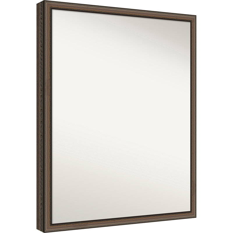 Miroir mural en bois non biseauté Raphael, L 23,75 po x H 29,75 po, Cordelia bronze