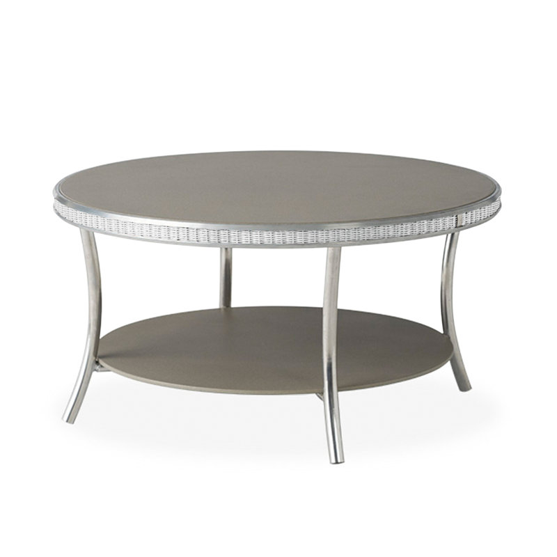 Essence Outdoor Round Coffee Table, White