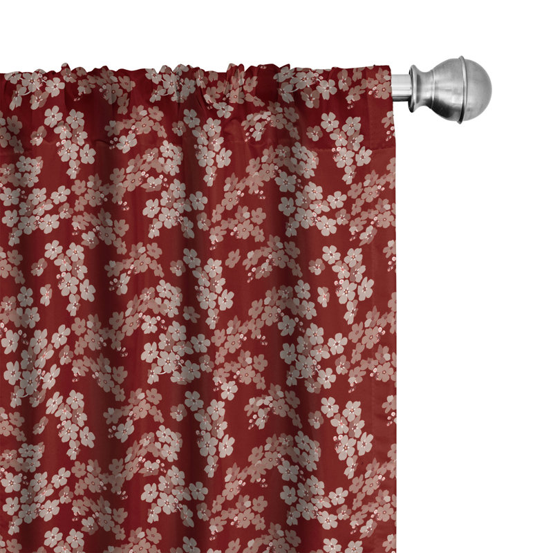 Floral Semi-Sheer Rod Pocket Curtain Panels, 28" x 63"