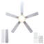 Ventilateur de plafond encastré en nickel brossé 52 pouces avec lumière et télécommande Mordern-1207026137