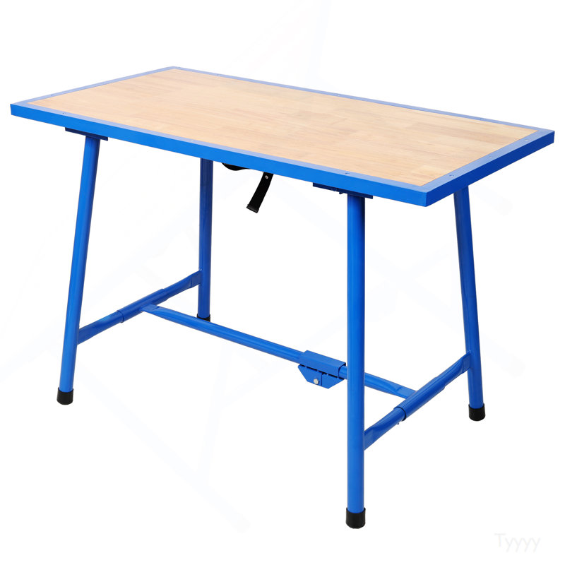 Banc de travail pliable, banc pour outils d'atelier, table d'assemblage de table de montage, capacité de charge de 660 lb, pour atelier, garage, bleu