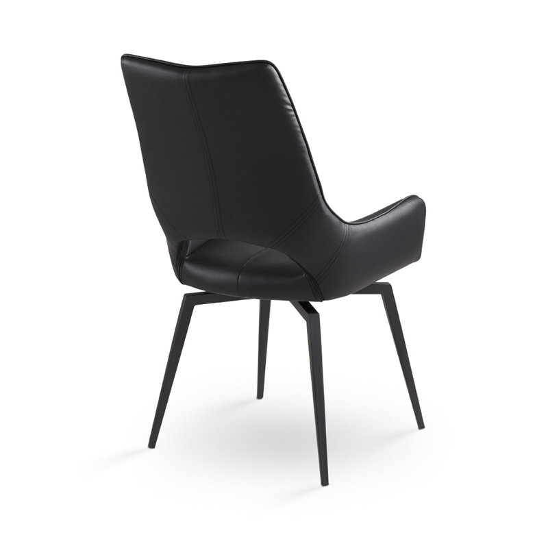 Chaise d'appoint rembourré, Similicuir noir