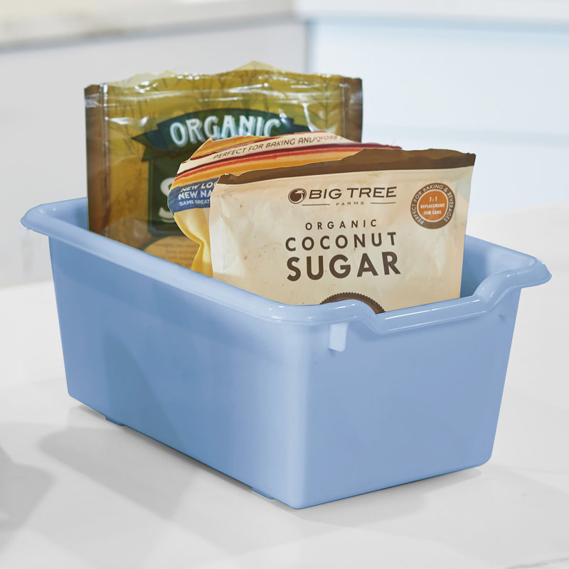 ECR4Kids Scoop Front Plastic Storage Bins, Multipurpose Organization, 15-Piece, Earthtone