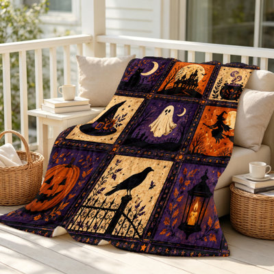 Plaid doux sur le thème de l'Halloween, couverture en peluche confortable pour canapé, fauteuil, chambre, salon, salle de jeux, décoration intérieure
