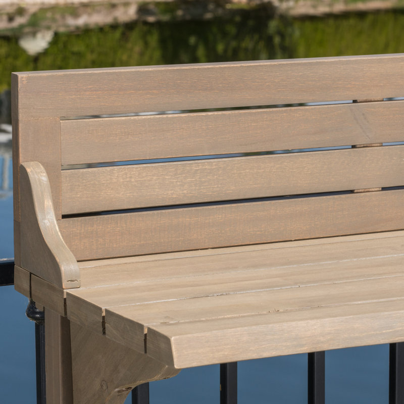 Bushnell Rectangular Acacia Outdoor Bar Table , 48'' in. W 16.5'' in. D, Grey